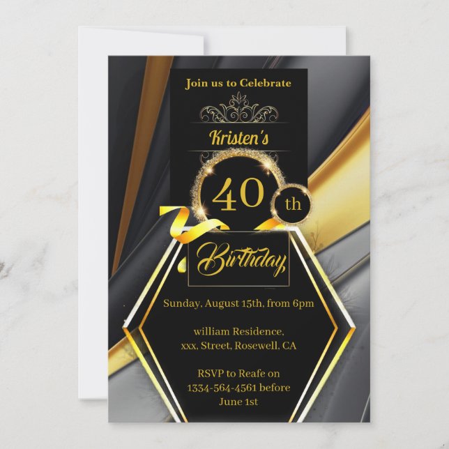 Customisable Birthday Invitation (Front)