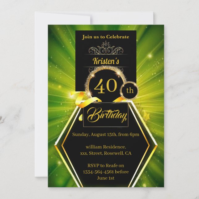 Customisable Birthday Invitation (Front)