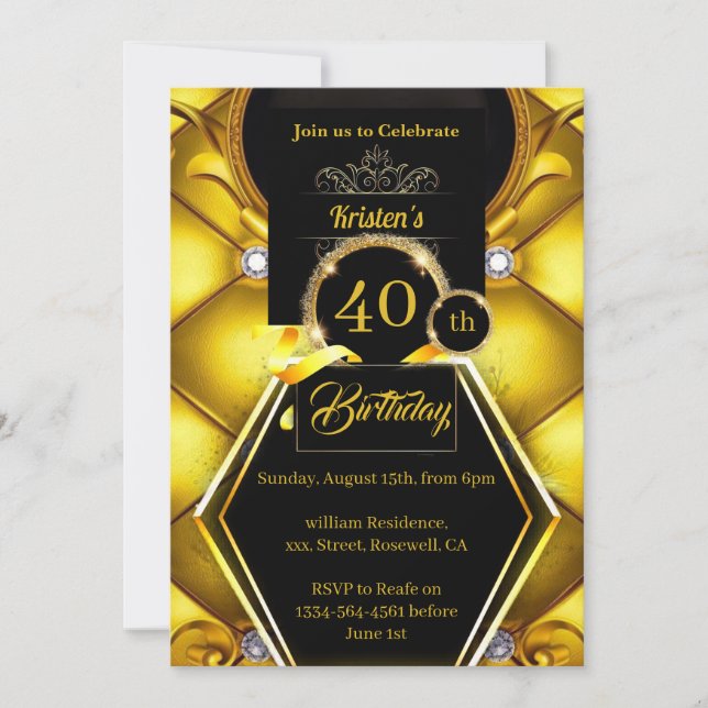 Customisable Birthday Invitation (Front)