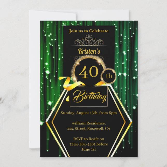 Customisable Birthday Invitation (Front)