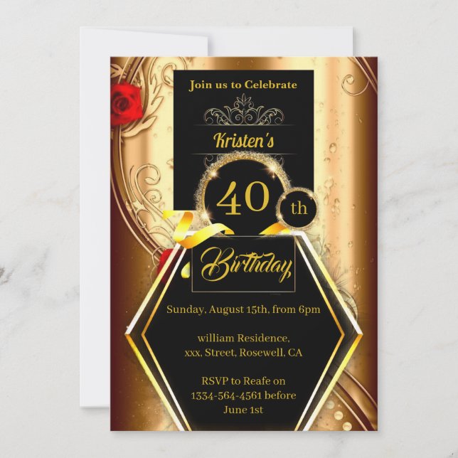 Customisable Birthday Invitation (Front)