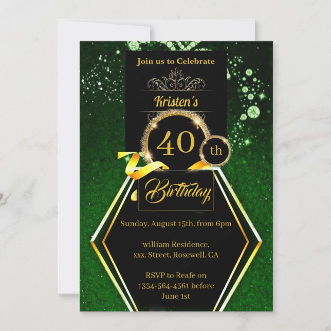 Customisable Birthday Invitation (Front)