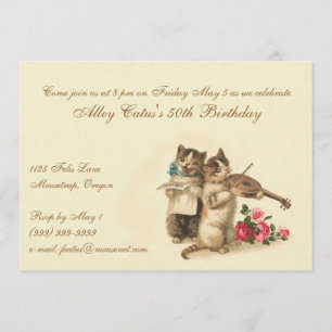 Customisable Birthday Invitation for Cat Lovers
