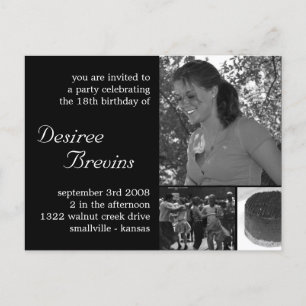 Customisable Birthday Invite Card Photo Invitation