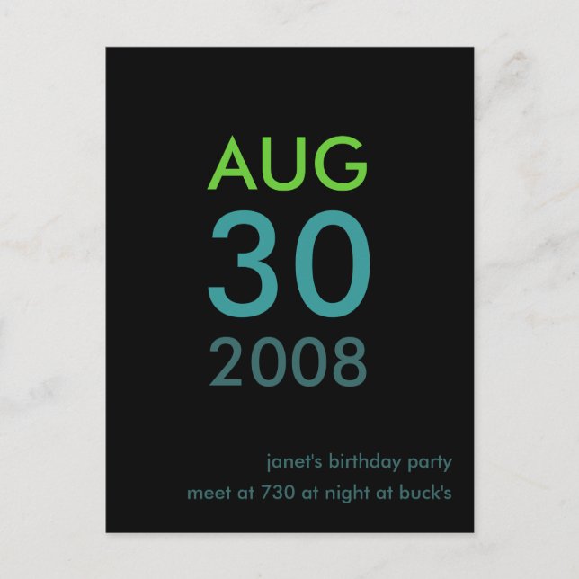 Customisable - Birthday invite - Simple Invitation (Front)