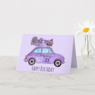 Customisable Birthday Retro Fiat 500 Card
