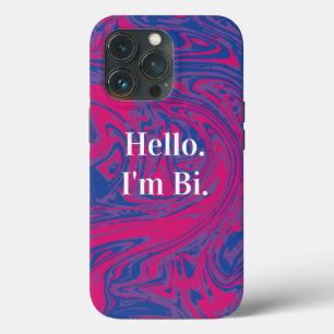 Customisable Bisexual Pride Flag Marbled Abstract iPhone 13 Pro Case