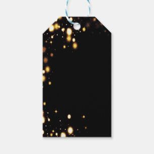 Customisable Black and Gold Bokeh Gift Tags