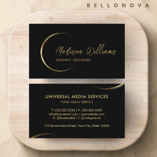 Customisable Black and Gold Professional Business  Business Card