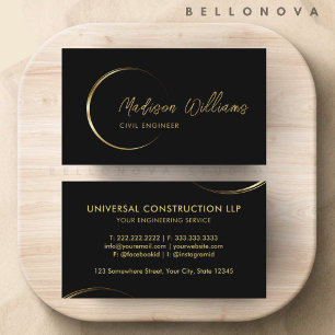 Customisable Black and Gold Professional Business  Card