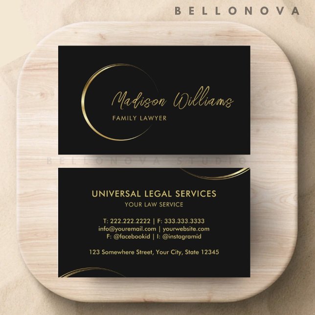 Customisable Black and Gold Professional Business  Card (Customizable Black and Gold Professional Business Business Card)