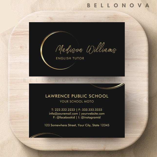 Customisable Black and Gold Professional Business  Card (Customizable Black and Gold Professional Business Business Card)