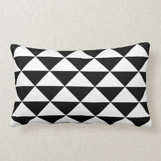 Customisable Black and White Geometric Pattern Lumbar Cushion