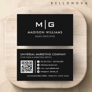 Customisable Black and White Professional  Business Card