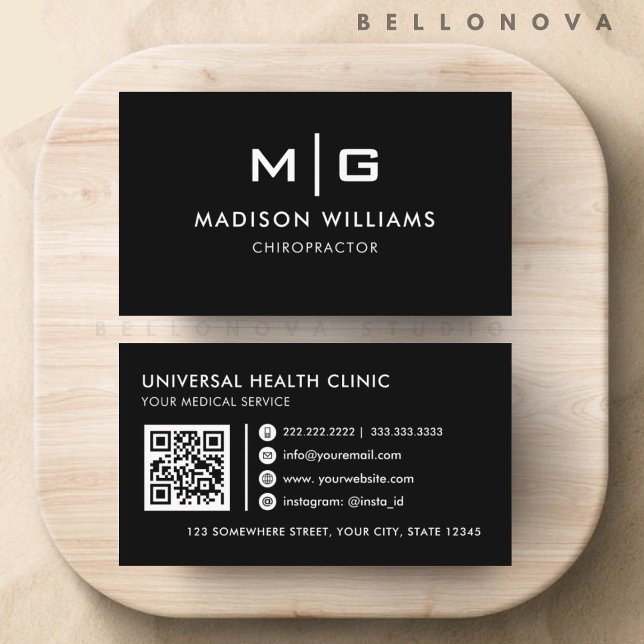 Customisable Black and White Professional  Business Card (Customizable Black and White Professional Business Card)