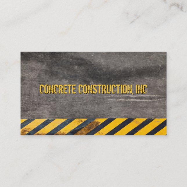 Customisable Black and yellow hazard lines Business Card (Front)
