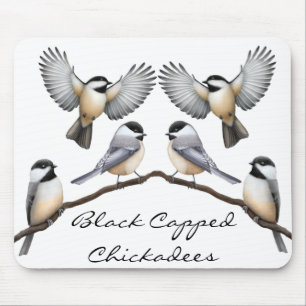 Customisable Black Capped Chickadees Mousepad