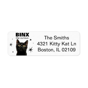 Customisable Black Cat Return Address Labels