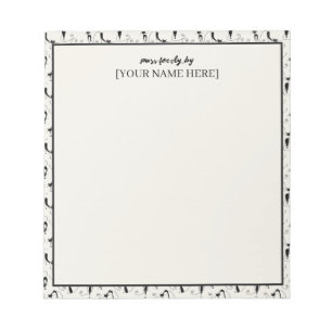Customisable Black & Cream Chic Purr-fectly Cat Notepad