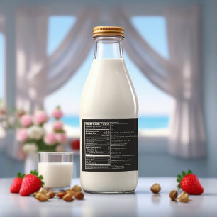 Customisable Black FDA-Compliant Milk Food Label