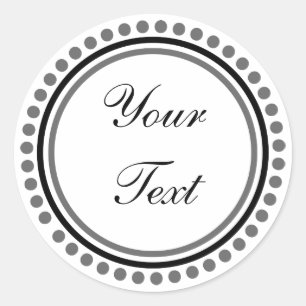 Customisable (Black / Grey Dot Circle) Classic Round Sticker