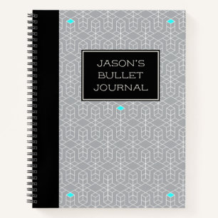 Customisable Black & Grey Geometric Bullet Journal