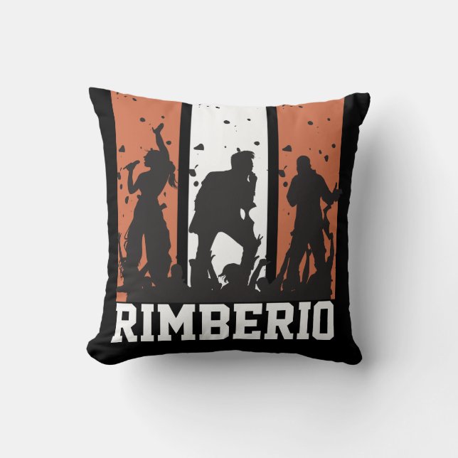 Customisable Black & Orange Vintage Concert  Cushion (Front)