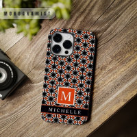 Customisable Black Red White Geometric 