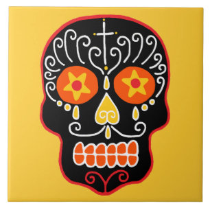 Customisable Black Sugar Skull Tile
