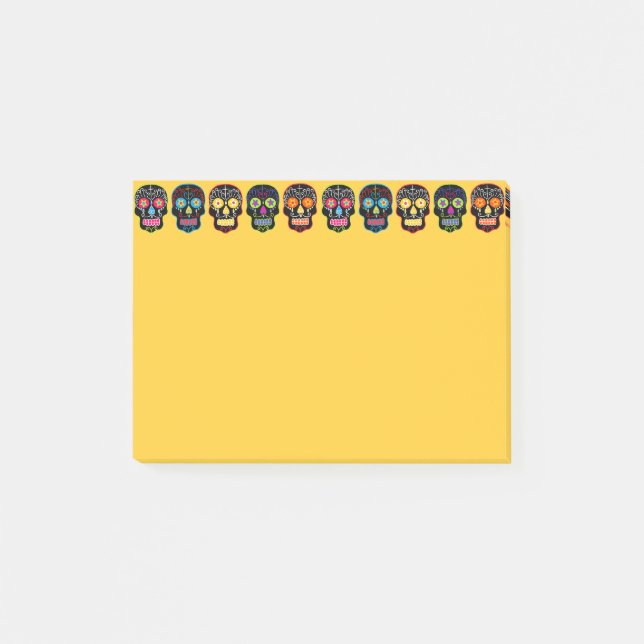 Customisable Black Sugar Skulls Post-it Notes (Front)
