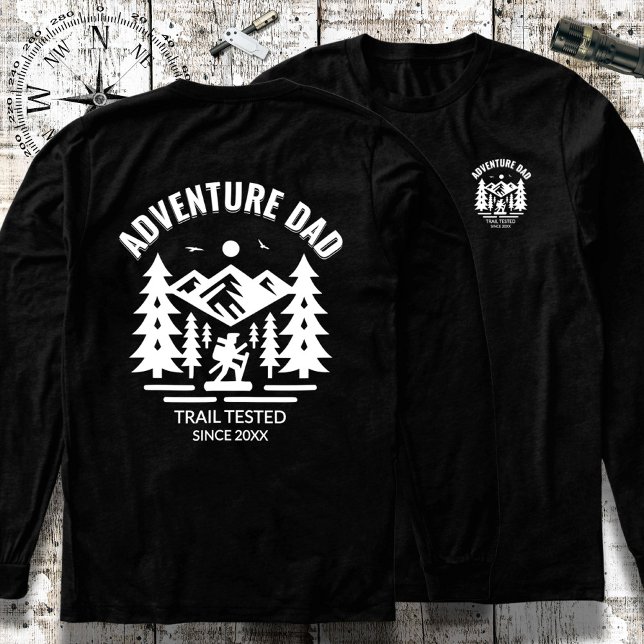 Customisable Black White Adventure Dad Long Sleeve Tri-Blend Shirt (Creator Uploaded)