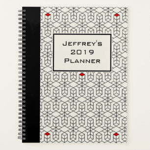 Customisable Black & White Geometric Planner