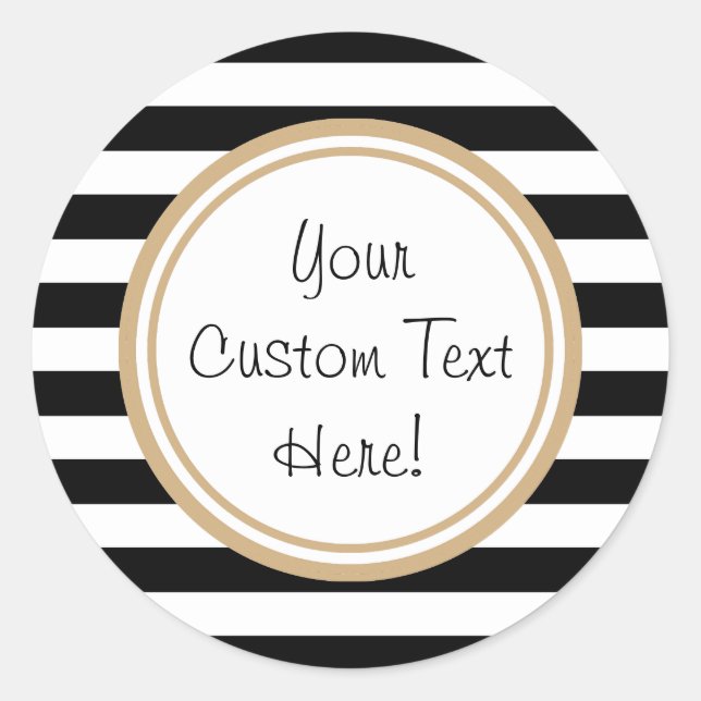 Customisable Black & White Striped Border Stickers (Front)