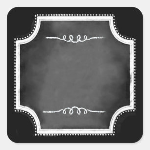 Customisable Blank Faux Chalkboard Square Stickers