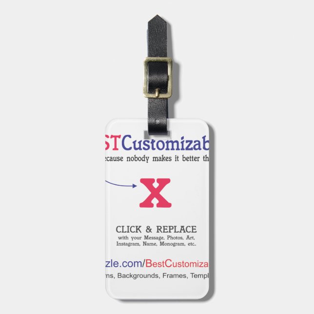 Customisable Blank Gift Template Luggage Tag (Front Vertical)