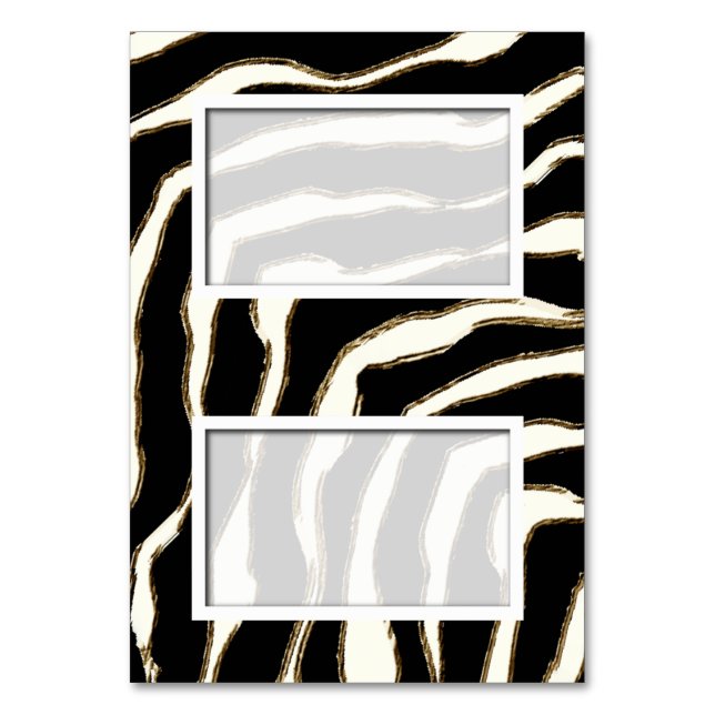 Customisable Blank Zebra Print Name Place Card (Front)