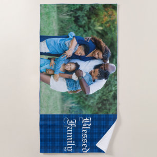 Customisable Blessed Family Photo  Beach Towel