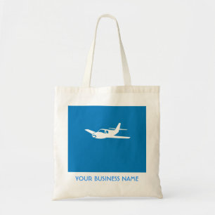 Customisable blue aeroplane symbol reusable bag