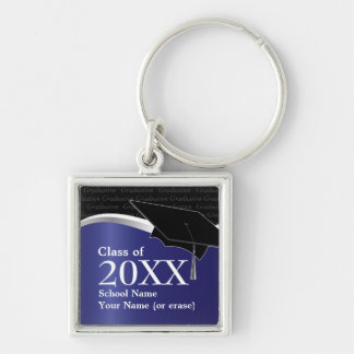 Customisable Blue and Black Graduation Keychain