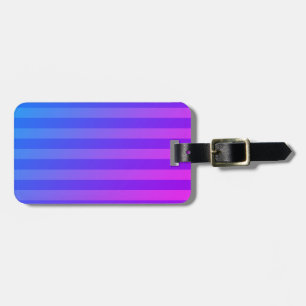 Customisable Blue and Purple Stripes Luggage Tag
