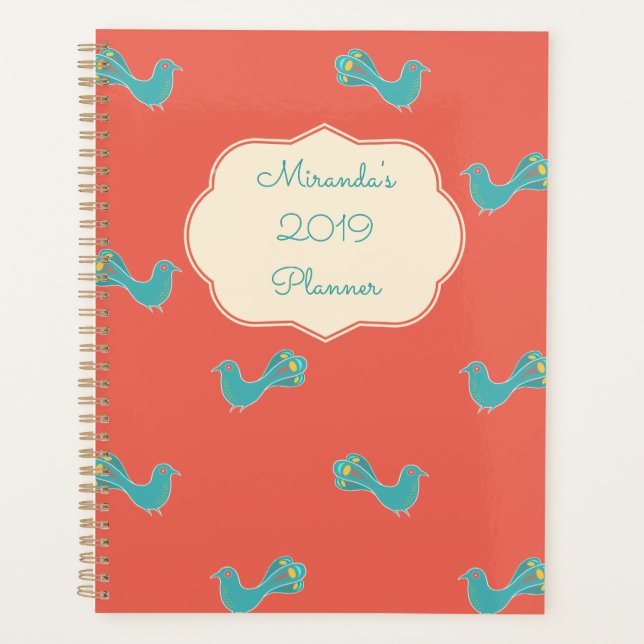 Customisable Blue Bird Planner (Front)