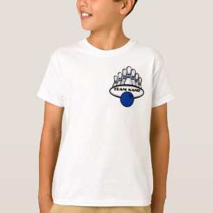 Customisable blue bowling team boys tee