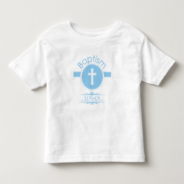 Customisable, Blue Boy Child of God Baptism Toddler T-Shirt (Front)