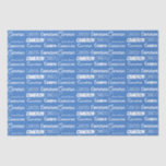 Customisable Blue Boys Name Font Collage Tissue Paper<br><div class="desc">This personalised cool blue tissue paper is customised with your teen boy's name in 9 different beautiful fonts. A cute personalised gift wrap for a guy.</div>