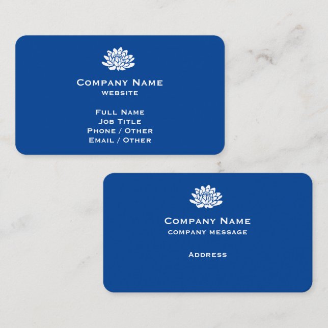 Customisable Blue Business Card (Front/Back)