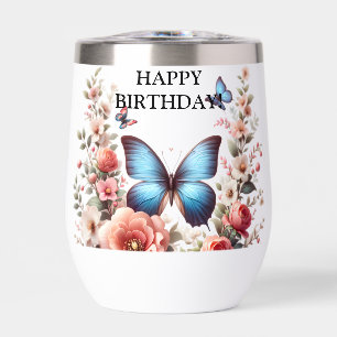 Customisable Blue Butterfly Floral Art-96279
