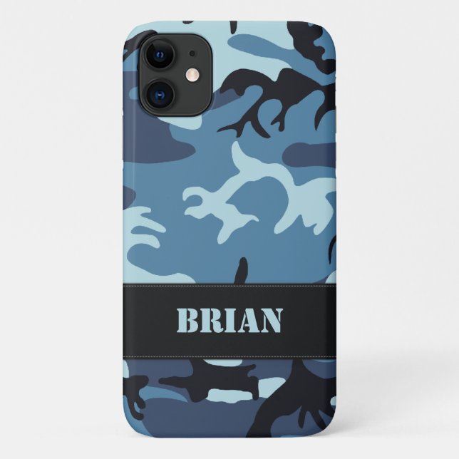 Customisable Blue Camo iPod Touch Case (Back)