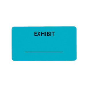 Customisable blue court reporter exhibit stickers