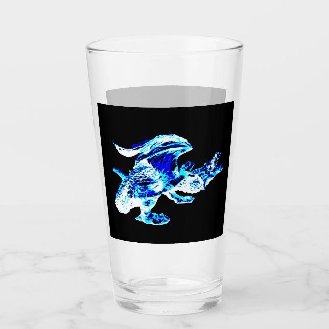 Customisable Blue Frost Dragon Fantasy Mystical Glass (Front)