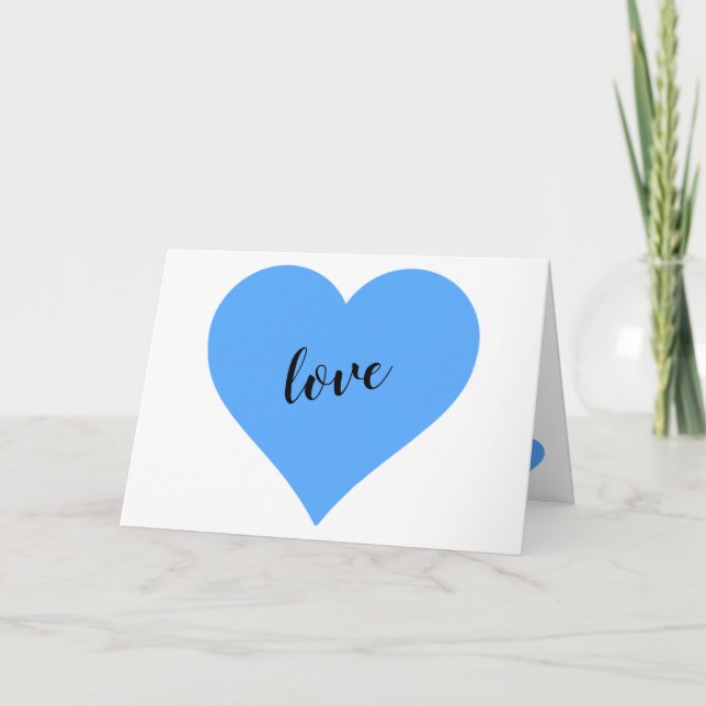 Customisable Blue Heart Baby Boy Card (Front)